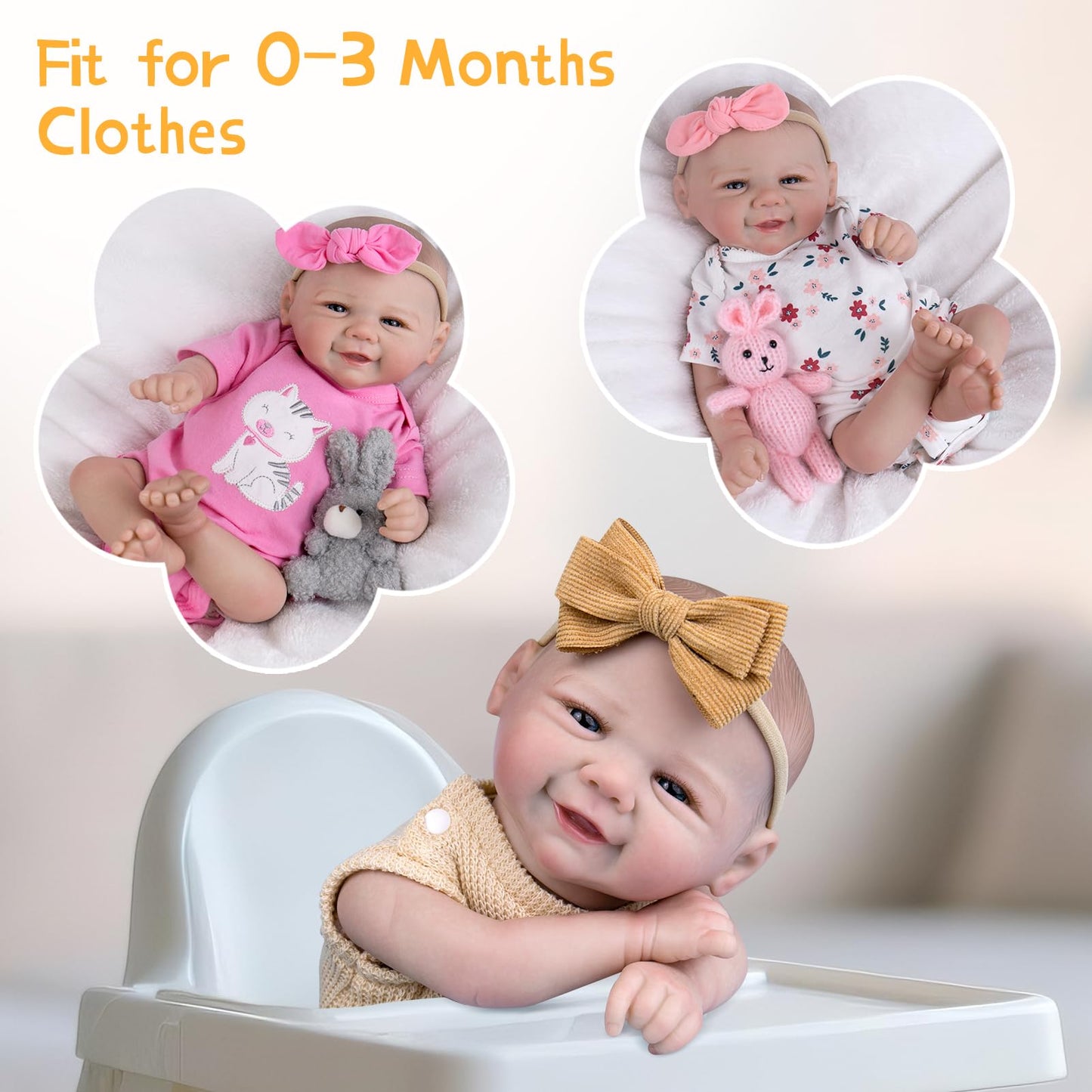 Aori Lifelike Reborn Baby Dolls - 20-inch Realistic Newborn Girl with Soft Body  enhanced Weighted Baby Doll That Look Real with Outfit for Girls Age 3+  Parents  Elderly