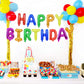TONIFUL 7 Color Rainbow Happy Birthday Balloons Banner, 16 Inches Colorful Mylar Foil Letter Sign Balloons Banner Bunting for Gi