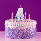ElekFX Birthday Candle for Cake, 4 Candle - Purple Glitter with Bowknot, 2.76 inch Happy Birthday Candle, Cake Topper Decoration