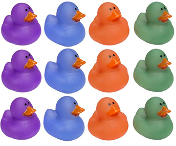Cool Rubber Ducks (2') Standard Size. (12 Pack) Cute Duck Bath Tub Pool Toys. (Color Changing Rubber Ducks)
