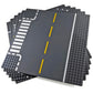 Apostrophe Games Road Baseplate - 6pcs Gray Building Blocks, Premium Plastic, Compatible with Major Brands, 10-1/16" Size