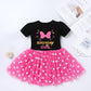 Imekis Mouse 2Nd 3Rd Birthday Outfit Baby Girls Dress Polka Dots Mini Tutu Headband Two Three Years Old Cake Smash Photo Shoot T