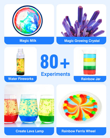80+ Science Experiment Kit For Kids Ages 5-6-7-8, Birthday Gift Ideas For 4+ Year Old Kid, Stem Learning & Educational Toys, Fir