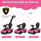 Infans 3 In 1 Ride On Push Car, Licensed Lamborghini Baby Stroller Sliding Walking Car With Parent Control Handle, Music, Headlight, Under Seat Storage, Kids Foot-To-Floor Toy For 18-60 Months (Pink)