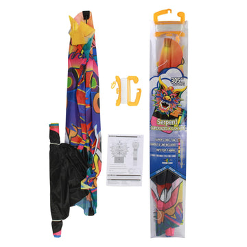 Windnsun Super Size 2D Nylon Kite, Long Tail Serpent, 305 Inches Long