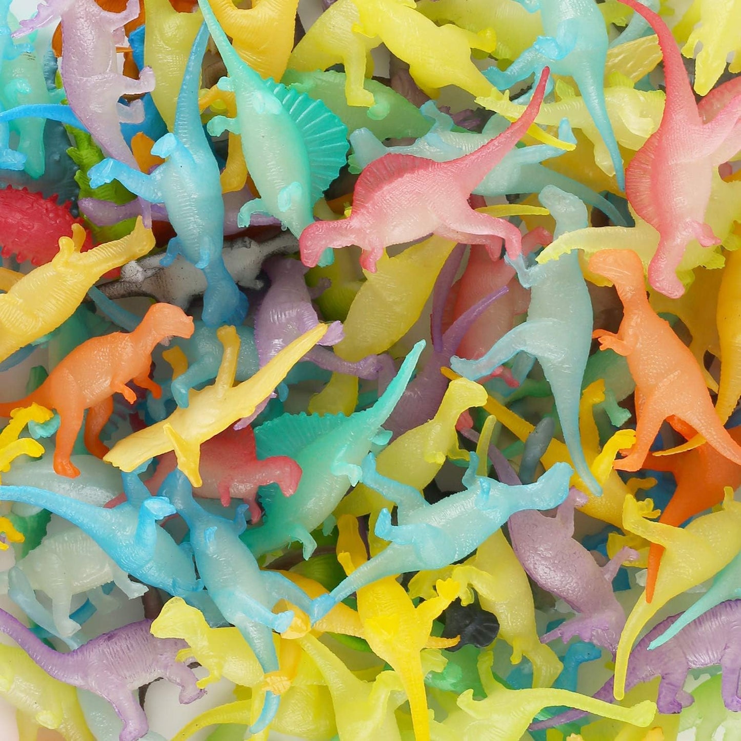 Yeonha Toys 96 Pack Glow In Dark Mini Dinosaur Bulk Toy Set, Dinosaur Party Favors For Kid, Cupcake Toppers, Birthday Decoration Goody Bag Filler, Classroom Prize, Pinata Stuffers