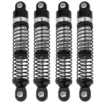 RZXYLRC 4PCS 59mm Aluminum Shocks Absorbers Long Threaded Oil Damper for 1/18 RC Crawler TRX4M TRX4-M Upgrade Parts (black)