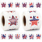 FEBSNOW Patriotic Star Stickers, 600 Pcs 2 Roll 4th of July American Flag Stickers Red White Blue Star Labels Envelope Sealer fo