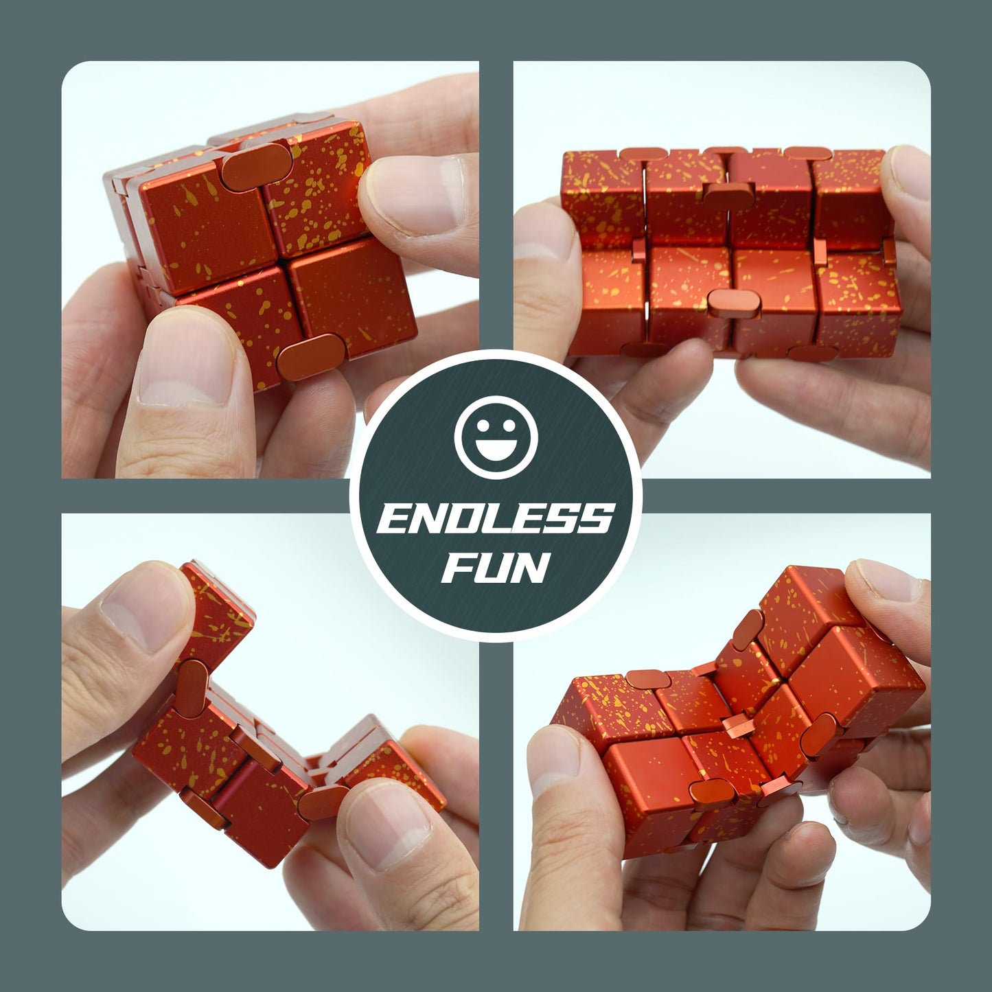 Dolasev Silver Infinity Cube, Kids Fidget Toy, Fidget Toys Adults Anxiety, Fidget Toys For Teens, Cool Metal Anxiety Toys For Ad