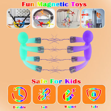 Mom&Myaboy 10PCS Mini Man Magnetic Toys, Translucent Novelty Rubber Magnet Men Fridge Magnets Humanoid Magnetic Kids Travel Birt