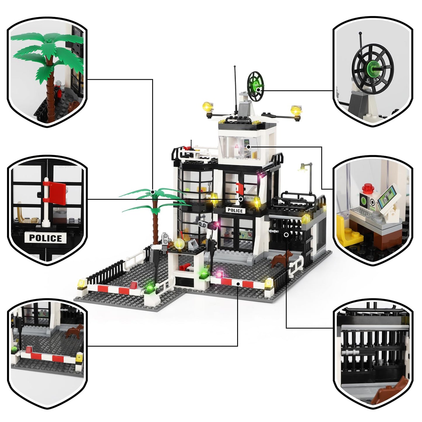 Toy Player City Police Station Building Set 631Pcs -Compatible With Lego City Police Station, City Police Sets Toy Building Bricks Kit, Gift For Sets For Boys 8-14 Years