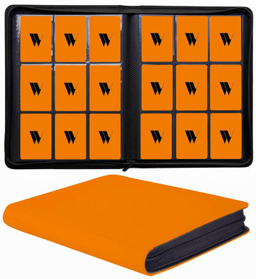 enhanced 9-Pocket Zippered Trading Card Binder  540 Pockets Double-Sided Side-Loading Card Organizer Album  PU Leather Card Holder Protector for MTG  TCG  Sports Cards Orange
