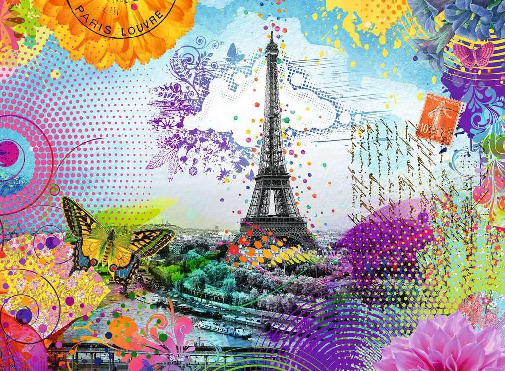 Ravensburger 500-Piece Puzzle - Postkarte aus Paris, Yellow, 49.30 cm x 36.20 cm, Cardboard, Model 12000772 for Adults 12+