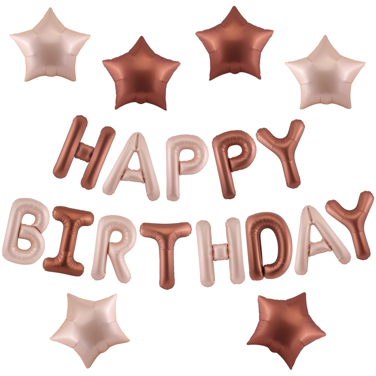 Canrevel Happy Birthday Banner 13Pcs 16 Inch Mylar Foil Letters With 6Pcs Star Balloons Birthday Party Decorations For Kids And