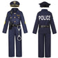 Ekoropshop Kids Police Officer Costume Set For Boys Cop Uniform Costume For Halloween Cosplay Party-S Blue