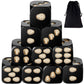 10 Pieces Black Skull Dice Halloween Dice 3D Skeleton Dice Decorative Mini Skull Face Gaming Dice 0.7 Inch Cube Dice with Flanne