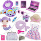 Srua Don 18 Inch Doll Suitcase Travel Luggage Play Set, 18' Doll Mermaid Theme Travel Carrier Storage Accessories For 18Inch Doll, Include Case Doll Clothes Hat Sunglasses Camera Pillow Toy Pet, Etc
