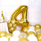 Aule 40 Inch Big Gold 4 Balloon Number Large Foil Helium Number Balloons 0-9 Jumbo Giant Happy 4Th Birthday Party Decorations Fo