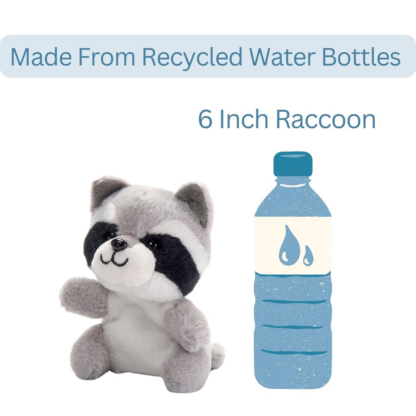 The Petting Zoo Raccoon Stuffed Animal Plushie, Gifts For Kids, Nuggetz Wildlife Stuffed Animals, Raccoon Plush Toy, 6 Inches