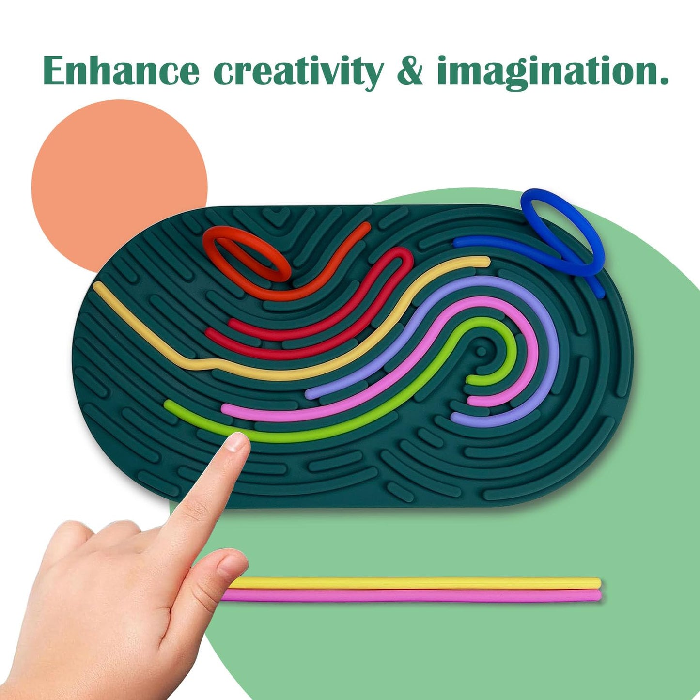 Sensory Activity Board, Double Sided Silicone Fidget Toy, Screen-Free Busy Board Travel Activities For Kids 3+ And Adults, Porta