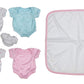 Jc Toys, For Keeps! La Newborn By Berenguer Outfit Gift Set For 15-17' Dolls – 6 Pcs For Children 2+, Pink, Blue