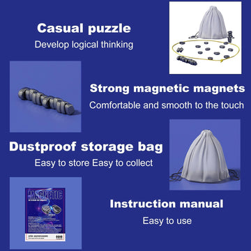 uyrzwek Magnetic Chess Game - Strategy Board Game for Kids & Adults, Travel-Friendly, Fun Family Game with Stones