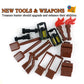 Pirates Treasure Chest Money Dollars, Silver Golden Gems Crystals Bag Torch Cannon Bricks Accessories Pack, Building Blocks Toys