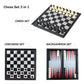 Travel Chess Set 3 In 1-10 Inch Chess Checkers Backgammon Set Magnetic - Travel Board Games Portable Travel Games