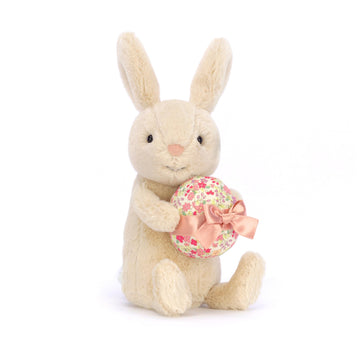 Jellycat Bonnie Bunny With Egg Stuffed Animal, 7 Inches - Rabbit & Bunny Plush Toy - Easter Gift & D  Cor