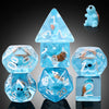 D&D Dice Set Dndnd 7Pcs Resin Dungeons And Dragons Dice Set With Gift Velvet Bag For Dnd Role Playing Games And Tabletop Games(T