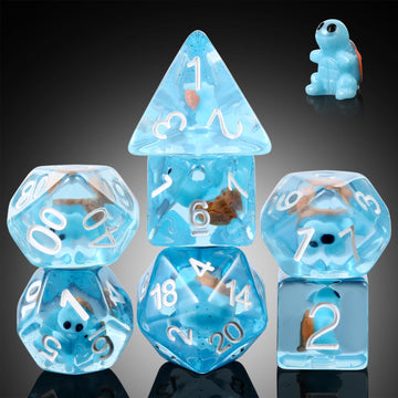 D&D Dice Set Dndnd 7Pcs Resin Dungeons And Dragons Dice Set With Gift Velvet Bag For Dnd Role Playing Games And Tabletop Games(T