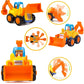 Yiosion Push and Go Friction Powered Cars Construction Vehicles Toy Set Tractor Bulldozer Mixer Truck Dumper for 1 2 3 Year Old