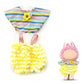 17cm Doll Clothes Labubu Clothes for 6.7inch(17cm) Dolls enhanced Doll Outfit with Hat and Accessories(Clothes Only) (Pink Yellow)