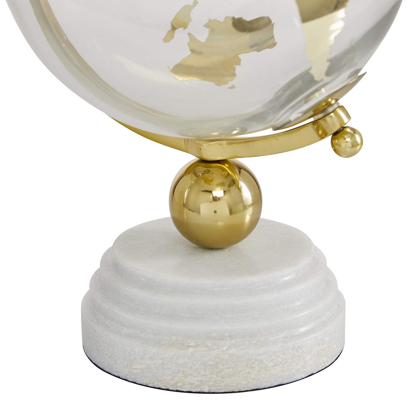 Deco 79 Ceramic Globe With Marble Base And Glass Globe, 8' X 8' X 13', Gold
