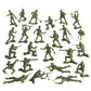 Tim Mee Plastic Army Men - 48pc OD Green Toy Soldier Figures - Made in USA - Durable Plastic