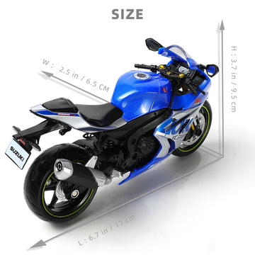 Risopen 1:12 Motorcycle Model For Suzuki Gsx R1000R Alloy Diecast Motorcycle Model Toy Mini Moto Gift(Blue)