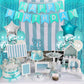 21St Birthday Decorations For Women Girls Her Teal - Happy Birthday Banner Cake Topper Birthday Girl Sash Number 21 Foil Balloon