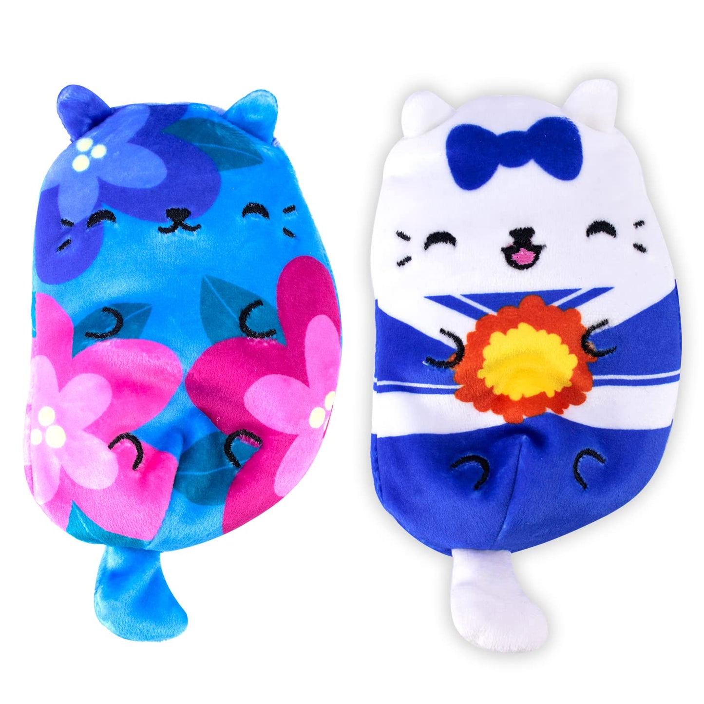 Cats Vs Pickles - Posie & Pom-Paws - 2-Pack - 4'' Cute Cuddly Collectible Bean Plush Toy - Collect These As Stocking Stuffers, F