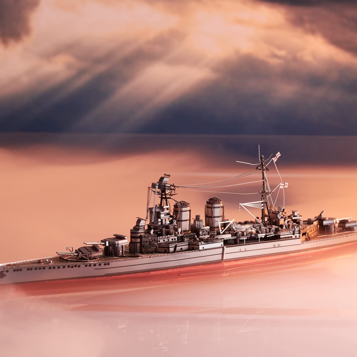 Piececool 3D Puzzles For Teens Metal Warship Models, Hms Hood Battleship 3D Model Building Kits Puzzle For Adults Diy Crafts, Great Gifts - 270 Pcs