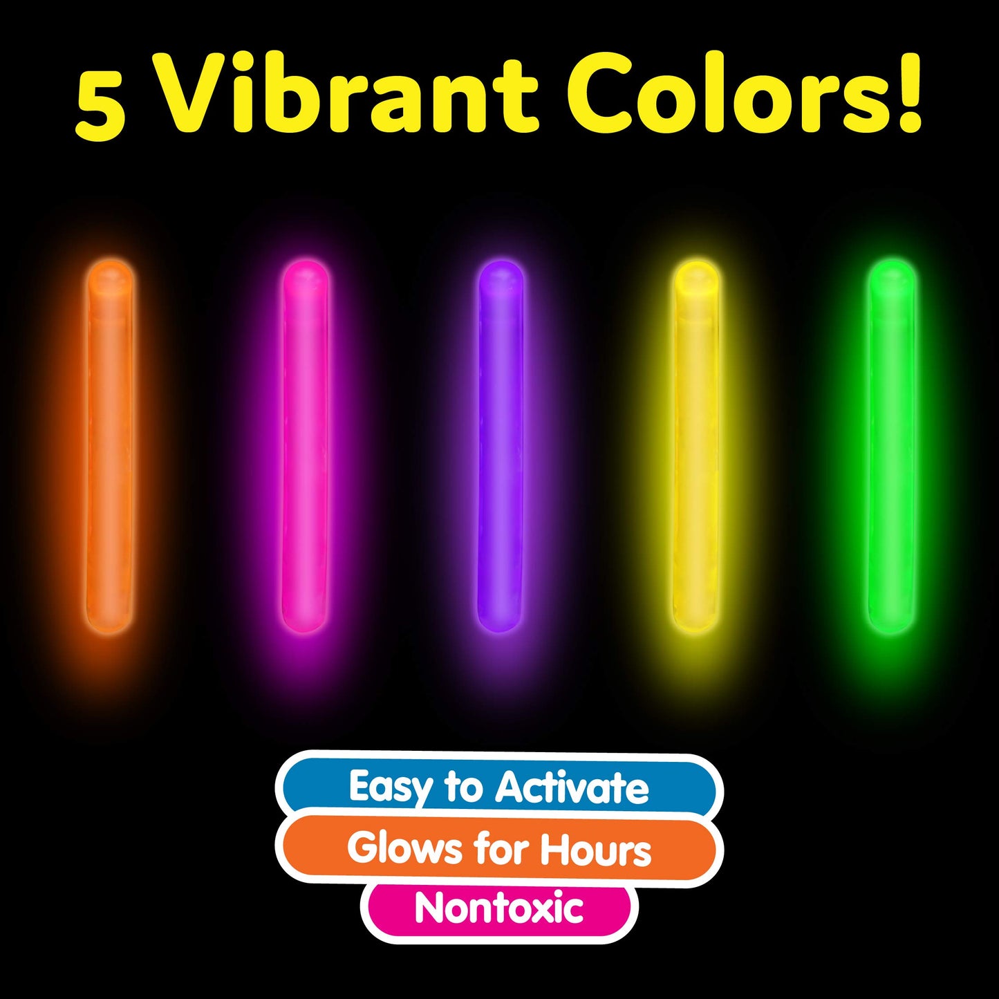 Mini glow Sticks 200 Pack glow-in-the-Dark Small, for Easter Eggs, 5 colors, Neon Light Sticks Bulk Party Favors, Easter Basket
