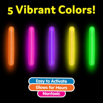Mini glow Sticks 200 Pack glow-in-the-Dark Small, for Easter Eggs, 5 colors, Neon Light Sticks Bulk Party Favors, Easter Basket