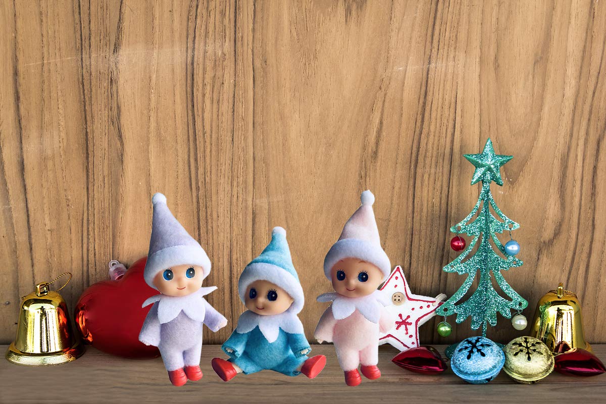 WULEEUPER Tiny Baby Elf Doll | Christmas Miniature Elf Decoration | Newborn Gift | Baby Grow Elf Dolls with Feet and Shoes (Pink)