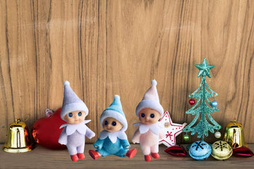 WULEEUPER Tiny Baby Elf Doll | Christmas Miniature Elf Decoration | Newborn Gift | Baby Grow Elf Dolls with Feet and Shoes (Purple)