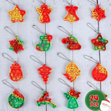 Jdsty 24 Pack Christmas Mini Pop Fidget Toy Pack For Kids Girls Boys Toddlers Christmas Stocking Stuffers Party Favors Gifts Str