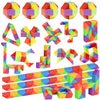 GOLDGE Mini Fidget Snake Cube Puzzle Toys - 24 Pack, Rainbow Colors, Travel & Party Favors for Kids Ages 4-8