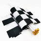 Yoelvn 12 Pack 8X5.5 Inch Checkered Flags Black And White Checkered Stick For Race Car Two Fast Centerpieces,Finish Line Flags R