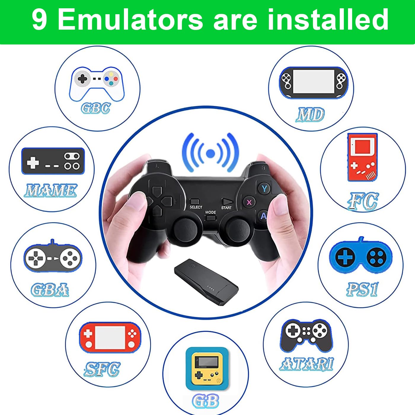 2024 New Wireless Retro Game Console,Retro Stick Game,Wireless Retro Play Game Dongle,4K Hd Plug And Play Retro Arcade Tv Gaming