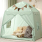 Extra Large Toddler Bed Tent & Kids Play Tent Bed Tent With Flags & Star Lights, Portable & Foldable Teepee, Bed Canopy For Boys