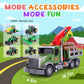 wakelnsa 15'' Big Truck Toys Set,Include Farm Truck,3 Random Metal Truck,Toy Truck with Hook,Toys for Boys Age 3-7 Christmas & B