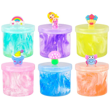 6 Pack Valentine'S Day Clear Slime Kit, Rich Colors Crystal Easter Slime For Girls And Boys 4-12, Kids Birthday Party Favor Gift